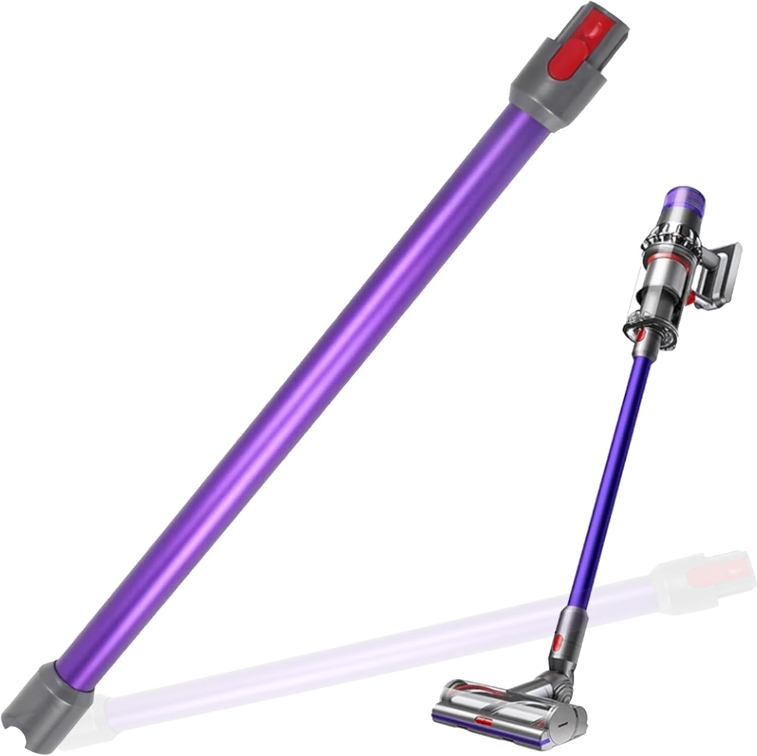 Quick Release Extension Wand Compatible for Dyson V7 V8 V11 V10 V15 Stick Vacuum Cleaners,Tube Vacuum Attachment Vacuums Attachment Pipe for Dyson Vacuums Attachment Extension Tube 74cm (Purple)
