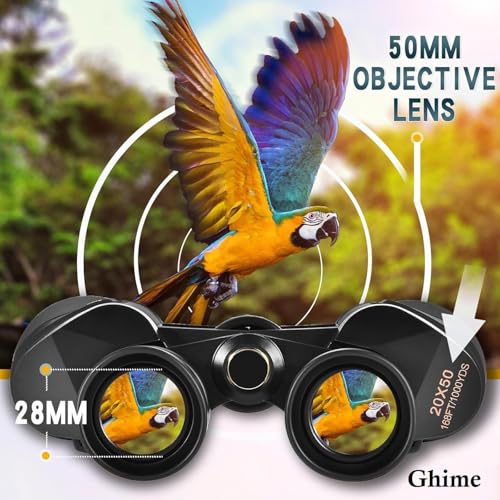 Image of Ghime Binoculars for Long Distance 20x50 Zoom | Ultra HD 2000 Meter Range | BAK4 Prism FMC Lens | Waterproof Wide View for Traveling, Bird Watching, Wildlife, Safari, Sports, Stargazing