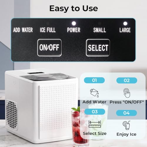 Image of Antarctic Star Bullet Ice Maker Countertop, 9 Ice Fast in 6mins, 27lbs /Day