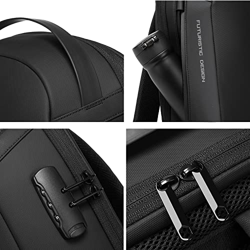 Image of THE CLOWNFISH Water Resistant Anti-Theft Unisex Travel Laptop Backpack with USB Charging and Password Number Lock