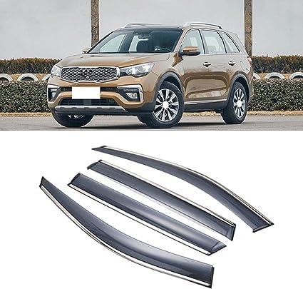 Liufangfc Normal Wind Deflectors For Kia Kx7 2017-2020 – 4Pc Tape-On Smoked Visors, Weatherproof, Anti-Salt/Snow, Low-Noise