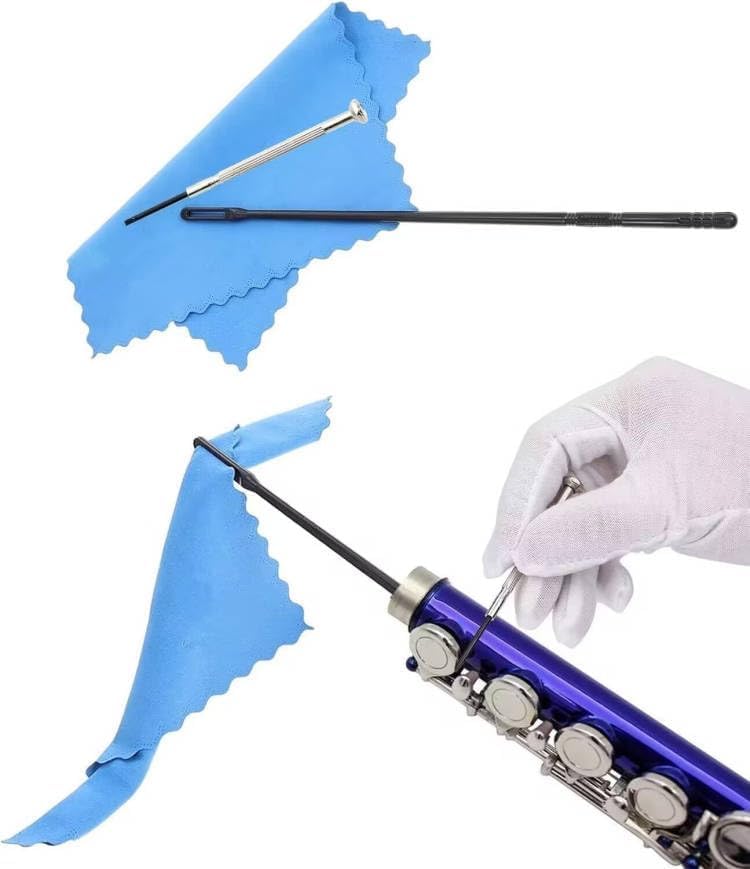 Image of 8 Pieces Blue Flute Cleaning Kit, Flute Swab