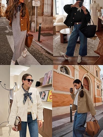 Cicy Bell Womens Faux Suede Leather Jackets Oversized Cropped Casual Lapel Collar Button Down Spring Vintage Shackets - Image 6