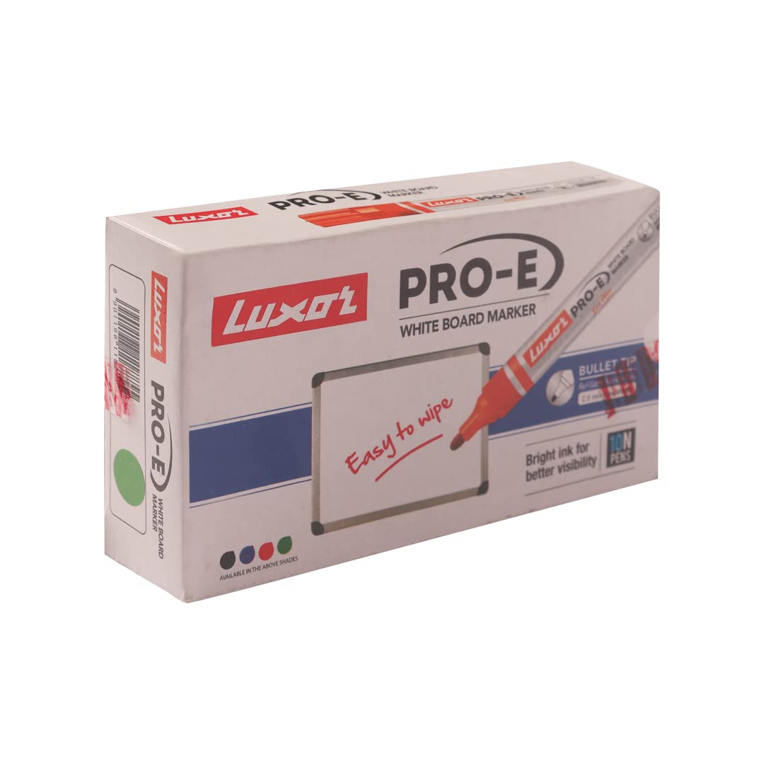 Luxor Pro-E Refillable White Board Marker in Rich Green, Pack of 10, Ideal for Bright and Eye-Catching Presentations-image-12