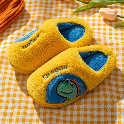 sfdgfhyf Unisex Child Christmas Shoes Fashion Autumn and Winter Boys and Girls Slippers Flat Bottom (Yellow, 3.5-4 Years Toddler)2