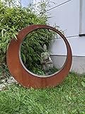 Zen Man Edelrost GartenStecker Gartenfigure Garten Skulptur, Normal Stahl und Stainless Steel Handarbeit,D=95 * 5 cm, 032127