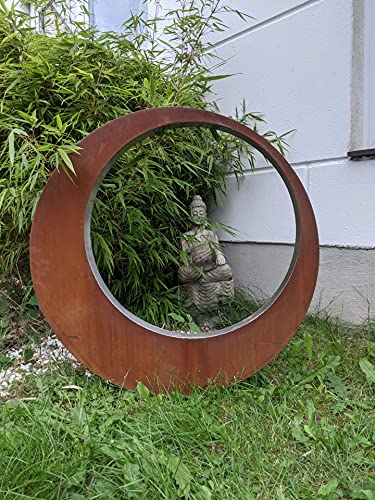 Zen Man Edelrost GartenStecker Gartenfigure Garten Skulptur, Normal Stahl und Stainless Steel Handarbeit,D=95 * 5 cm, 032127
