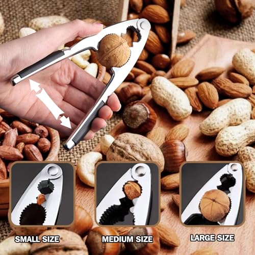 Schiaccianoci Antiscivolo, Acciaio Inox schiaccianoci, Schiaccianoci in Metallo, Noce Pinze, Cracker Sheller, Schiaccianoci con Ago di Granchio, per Noci, Mandorle, Nocciole, Frutti di Mare - immagine 5