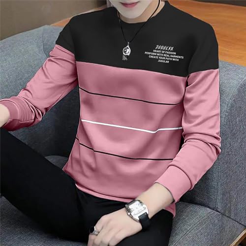 Image of JUGULAR Men Striped Round Neck Pure Cotton Multicolor Regular Fit T-Shirt