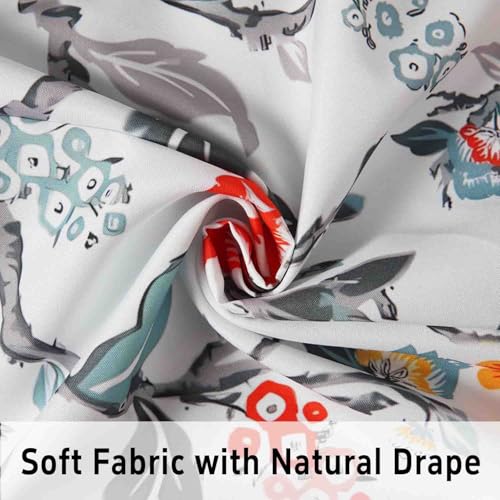 Image of Floral Kitchen Curtains 3 Piece Set Tier Valance Window Decor