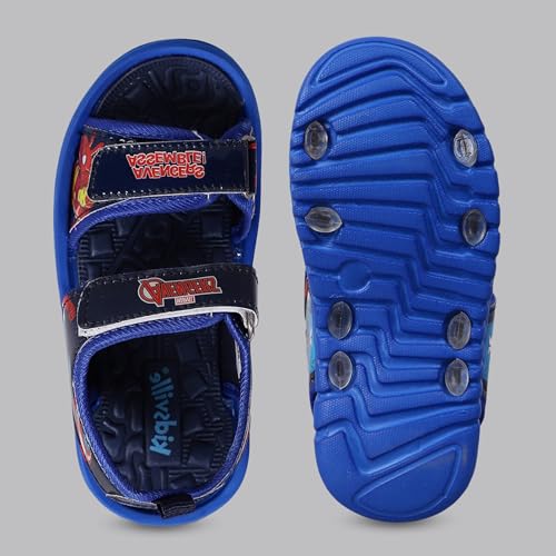 Image of Kidsville Official Marvel Comic Avengers Printed Blue Sandals For Boys Anti-Skid Comfortable | Adjustable Double Strap Closure | Flexible & Lightweight Footwear for Baby