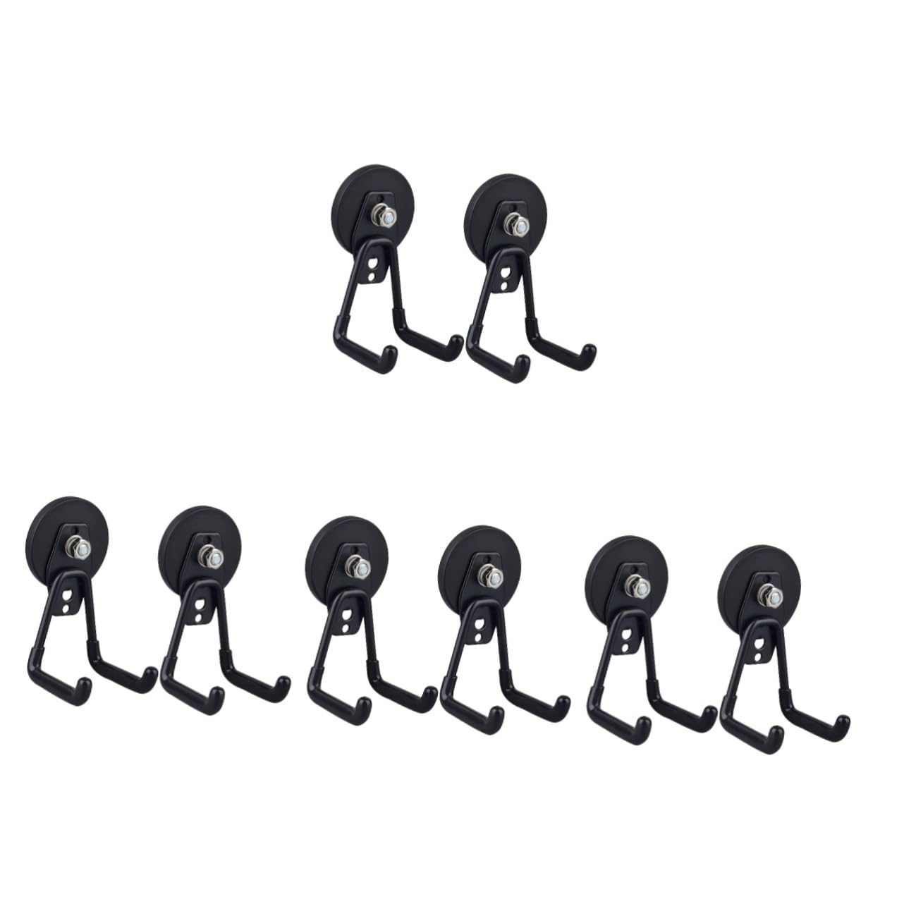 PRETYZOOM 4 Set Gancio Portautensili Magnetico Ganci Per Furgoni Porta Ganci Per Appendere Magnete Da Parete Box Auto Gancio Appendiabiti Da Parete Utensili Magnete Black 2 Pezzi*4