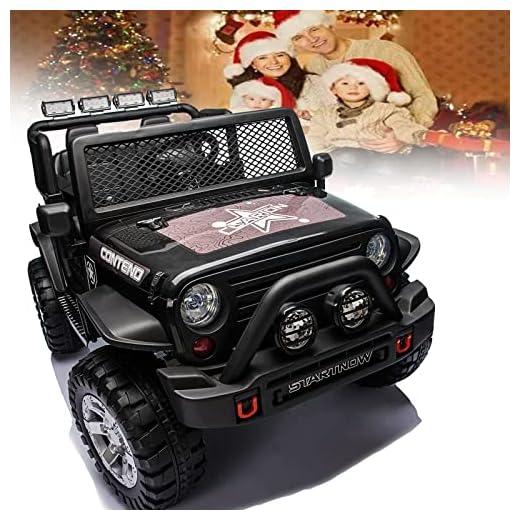 Elbil för barn, barnbil el, 2x45W motor, 2-sits med 12V batterikraft, LED-lampor, realistiskt horn, musik Barnfödelsedag Jul Nyårspresent,Black