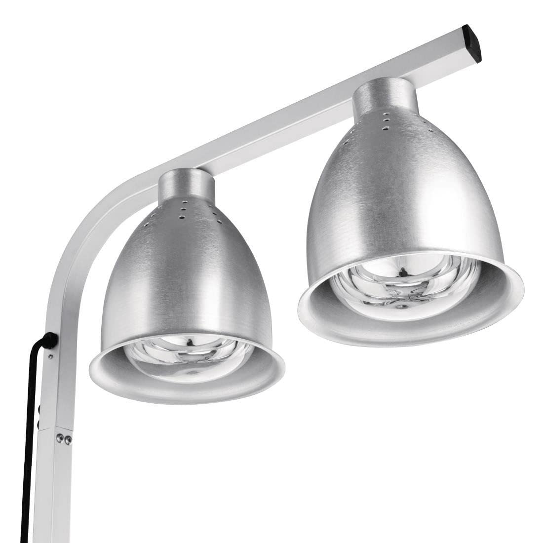 Buffalo DF626 - Lámpara doble de calor infrarrojo para alimentos 500 W portátil y ajustable con reflector de aluminio, ideal para catering móvil o eventos