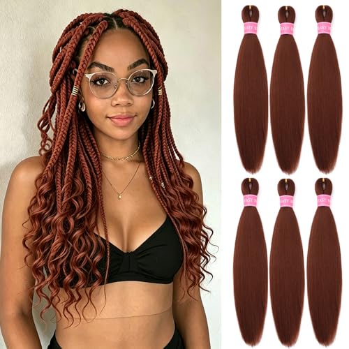 AFNOTE Ginger Braiding Hair Pre Stretched Braiding Hair Extension for Women