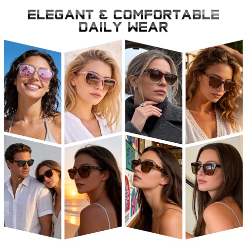 DANAMY Women's Polarized Retro Sunglasses