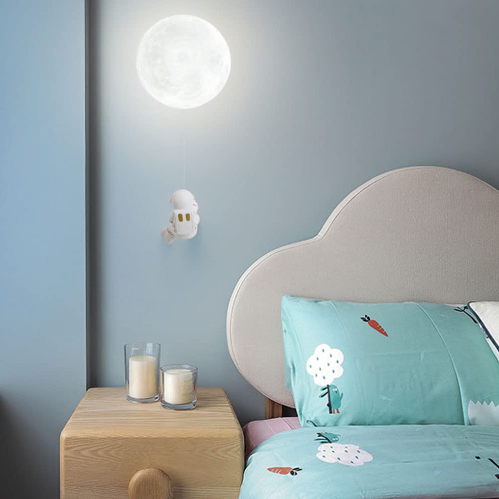 Lampa ścienna LED dla dzieci ściemniana lampka nocna nowoczesna lampka nocna dla dziecka astronauta pokój dziecięcy księżyc lampka nocna 3D lampka nocna do pokoju dziecięcego