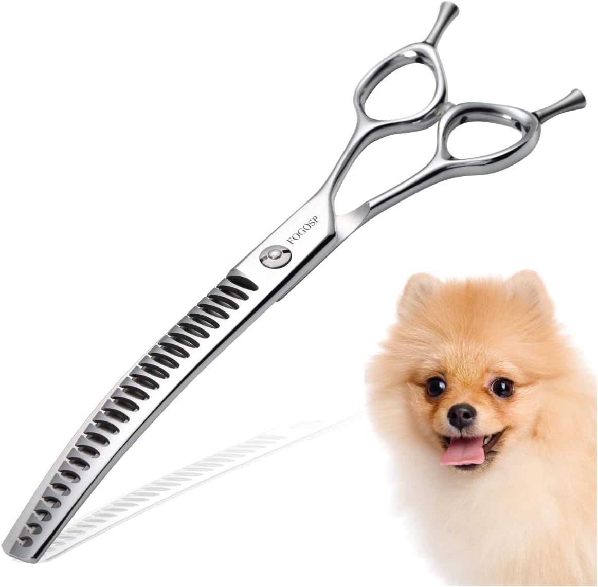 FOGOSP Curved Thinning Shears for Dogs Grooming 7.5