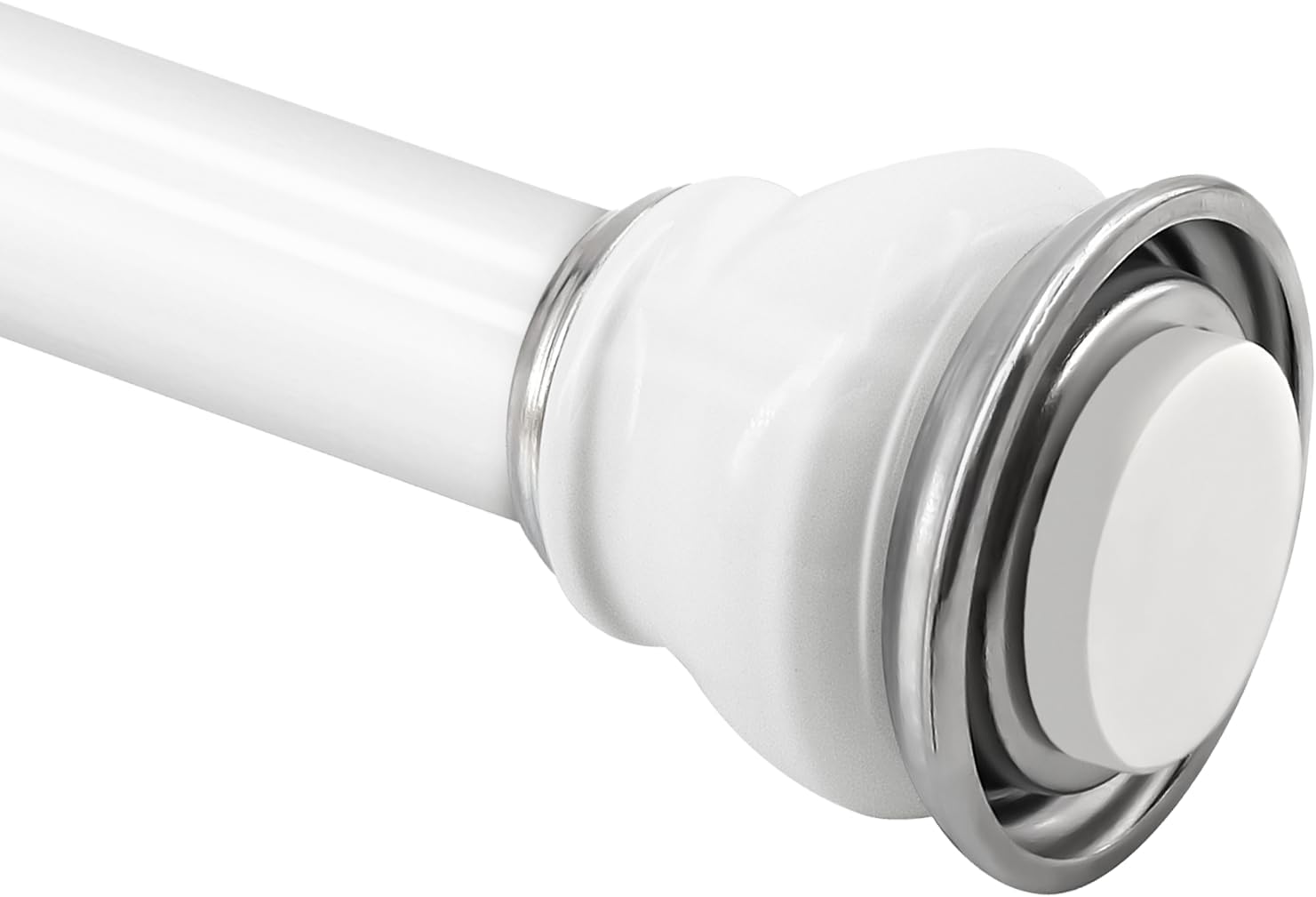 Shower Curtain Rod 27 to 60 Inch,1 Inch Diameter Adjustable Spring Tension Rod,No Drilling Telescoping Curtain Rod for Bathroom, Doorway, Closet, Kitchen,White