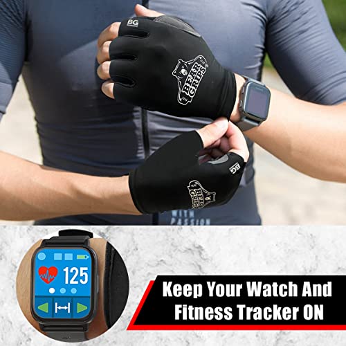 Bear Grips Weight Lifting Gloves For Men & Women | Half Finger Lifting Gloves | Full Finger Workout Gloves For Men | No Finger Exercise Gloves L Compression Weightlifting Gloves | Gym Gloves For Men #TOP7
