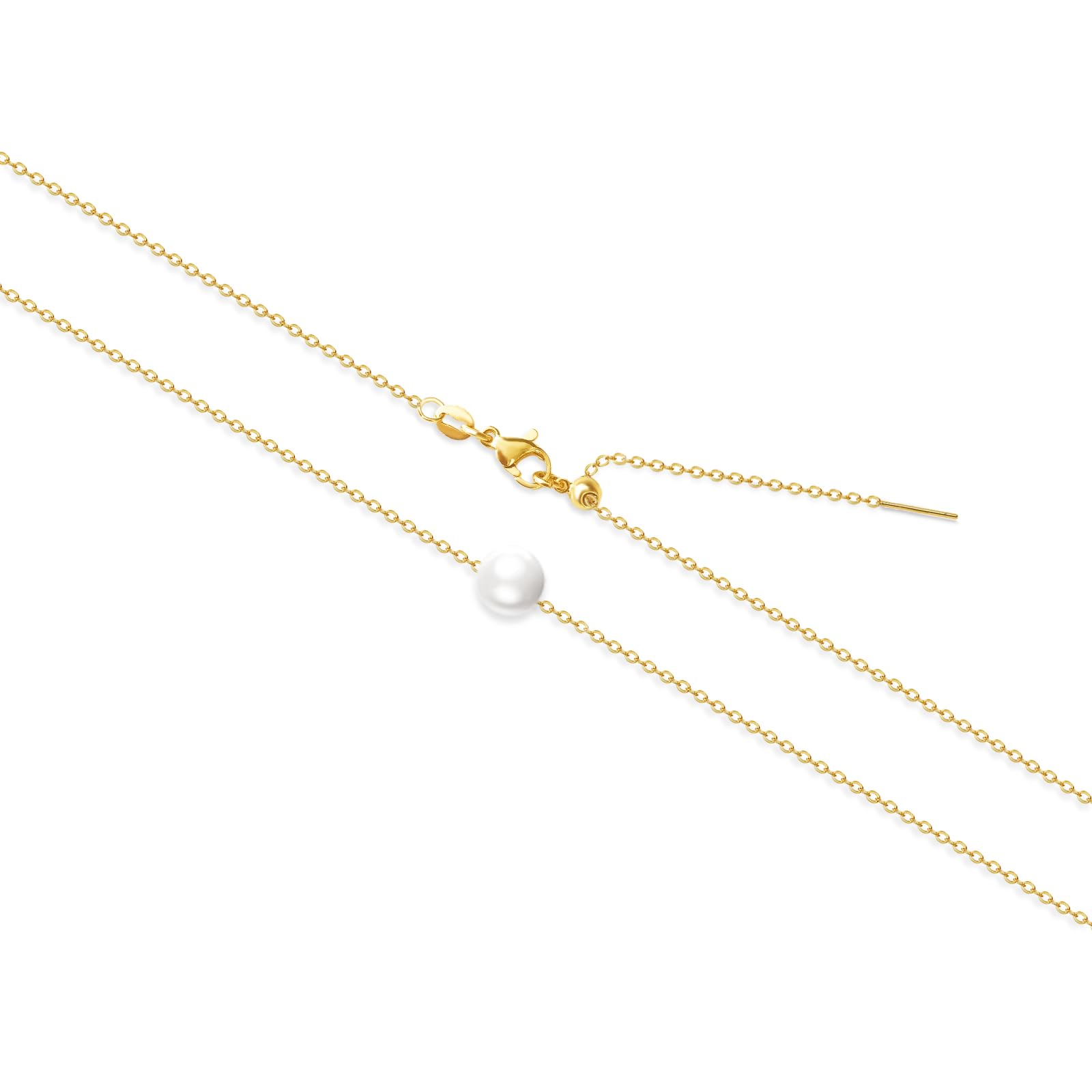 Zeffy Pearl Necklace 4MM/6MM/8MM Dainty Round Imitation Pearl Choker Necklace Wedding Pearl Necklace Delicate Jewelry for Women Simple Bridesmaid Jewelry Gifts