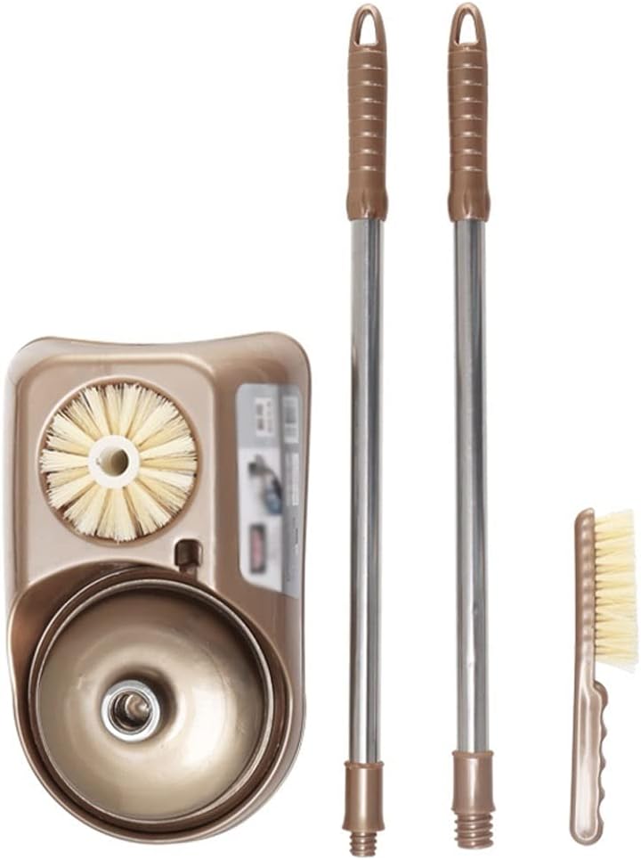 Toilet Bowl Cleaning Brush and Holder Set for Bathroom Storage and Organization, Plunger and Bowl Brush Combo for Bathroom Cleaning, Strong Bristles （2 Brush,1 Holder）, Golden, 48x21x13, kfp