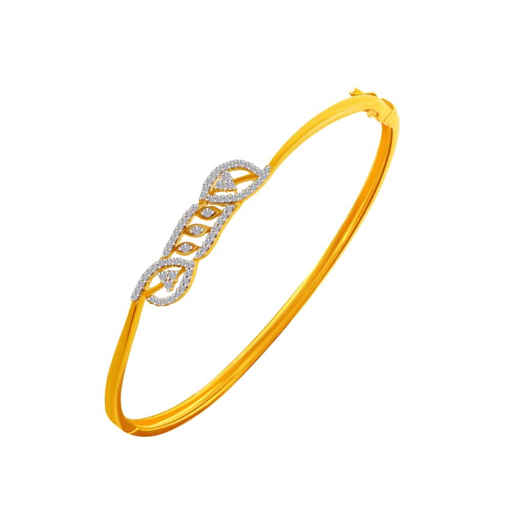 p.c. chandra jewellers 18Kt Yellow Gold And Diamond Bangle For Women-picture-10