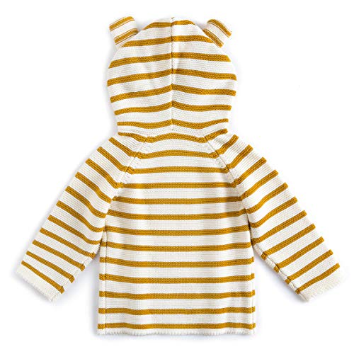 Moletom com capuz Curipeer unissex de manga comprida listrado com suéter de bebê menino e menina de