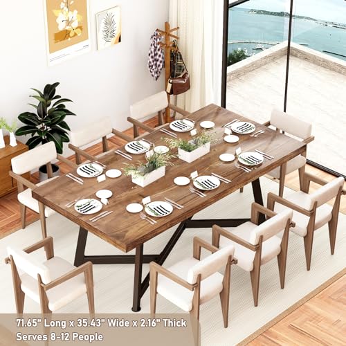 72" Solid Wood Dining Table for 6-10 People - Image 3