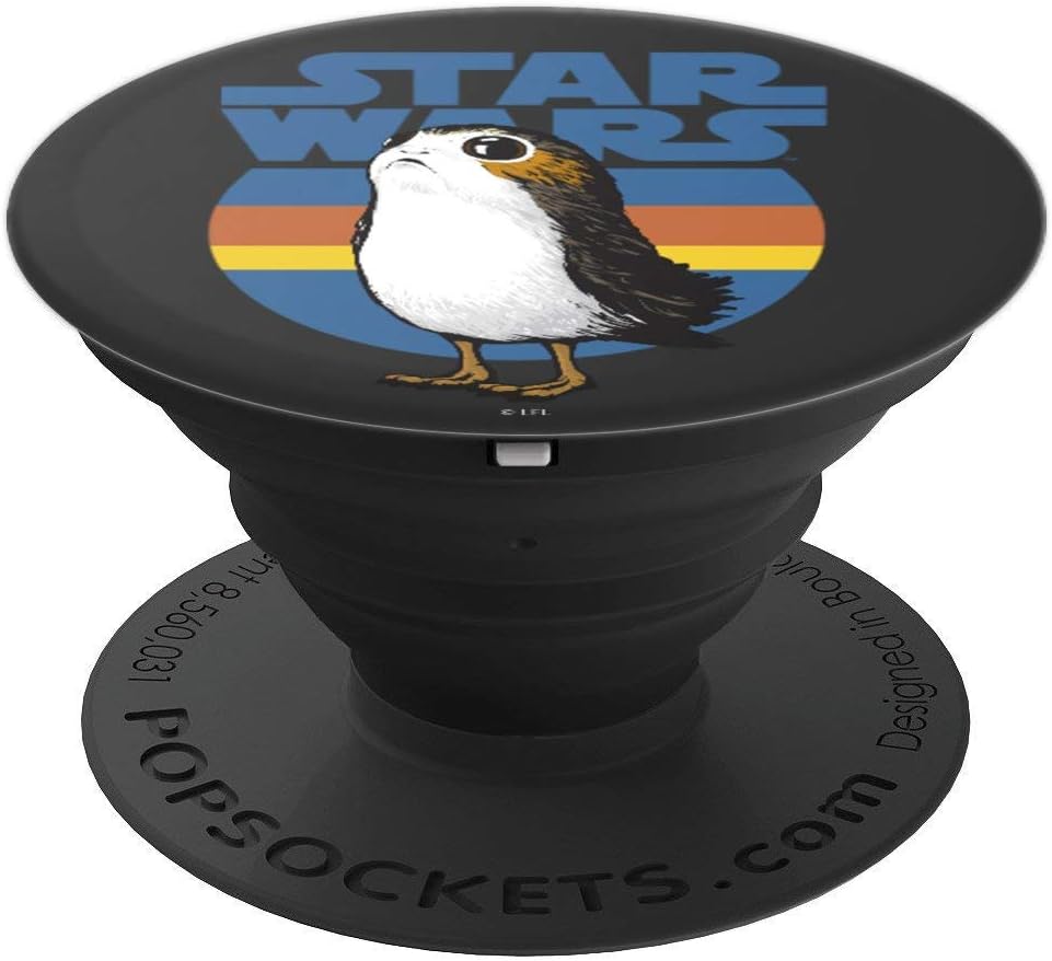 Star Wars Lonely Porg Silhouette Retro Background PopSockets PopGrip: Swappable Grip for Phones & Tablets