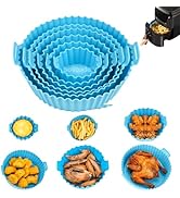 Solitude 6 Pcs Reusable Air Fryer Silicone Pot Liners - Non-Stick| Heat-Resistant Basket Baking T...