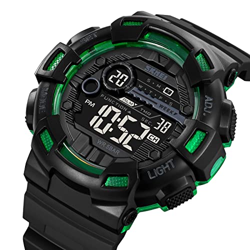 Image of FANMIS Mens Digital LED Sports Watch Military Multifunction Dual Time Alarm Countdown Stopwatch 12H /24H Time Backlight 164FT 50M Waterproof Calendar Month Day Date Watch