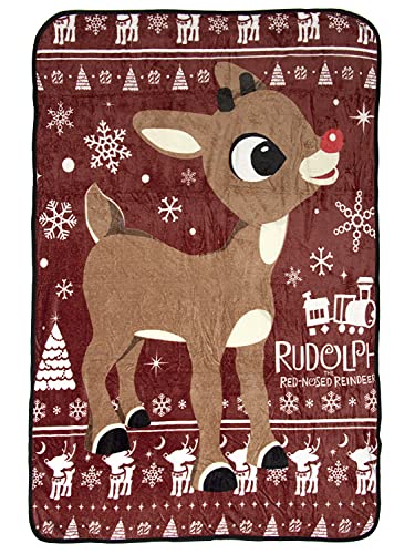 Rudolphtherednosedreindeersoftplushfleecethrowblanket45x60  Urban Country Home Decor Rudolph the red nosed reindeer soft plush fleece throw blanket 45 x 60  urban country home decor