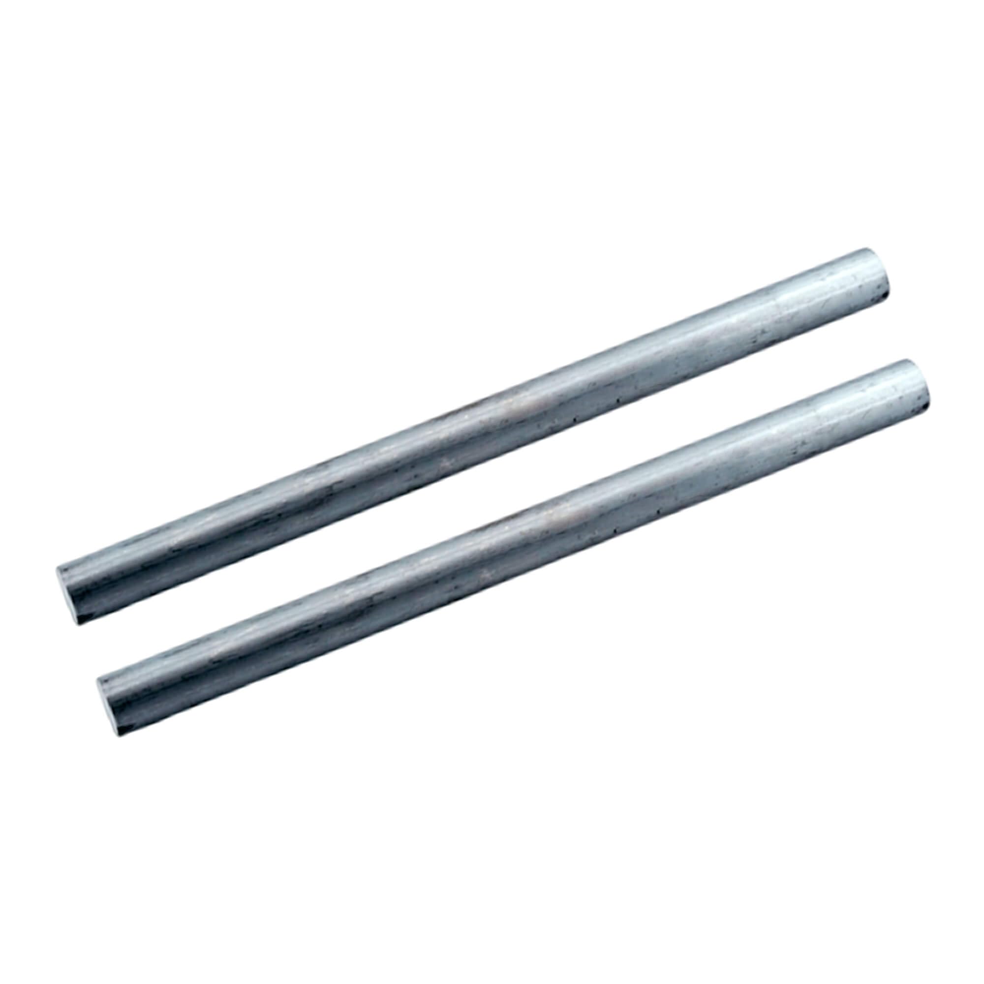 Lot de 2 tiges de zinc Anode/électrode, diamètre 20 mm, longueur : 300 mm, 2 pièces pour électrolyte de zinc/étain à tige, tige en zinc haute purité, forme cylindrique, 20 mm, 300 mm