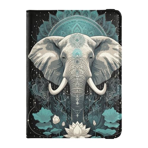 Custodia per passaporto in pelle con elefante e fiore, antifurto, per denaro e carte, organizer da viaggio da donna