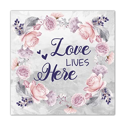 Plaque en bois Love Lives Here pour sublimer votre entrée
