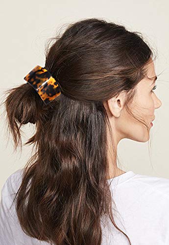 Hair Ties For Women Acrylic Ponytail Holder Tortoise Leopard Shell Pony Tail Hair Cuff Band Elastic Rubber Hair Accessories For Women's Thick Hair Or Thin Hair 7 Packs #TOP1