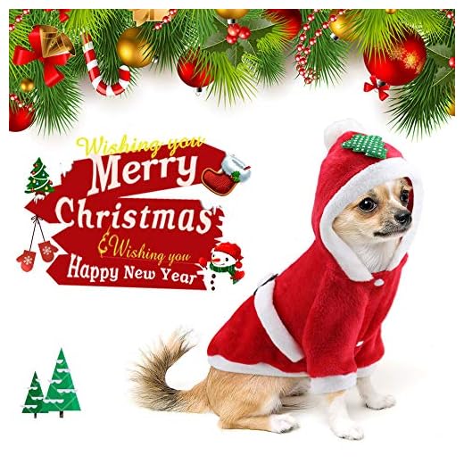 Idepet - Abrigo con Capucha para Perro o Gato, diseño de Papá Noel, Talla S, M, L, XL, XXL