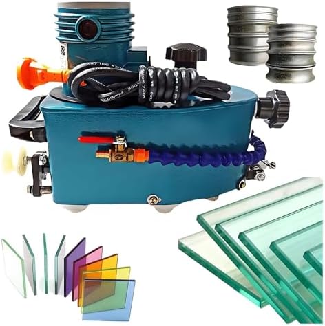 Glass Edge Grinding Machine with Diamond Wheels, 850W Professional Handheld Polisher, 8000RPM for Beveling & Smoothing on Glass, Marble, Acrylic