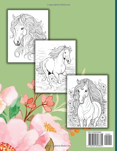 Horse Coloring Book for Girls Ages 8-12: With 50 Captivating and Amazing Beautiful Horses for Relaxa