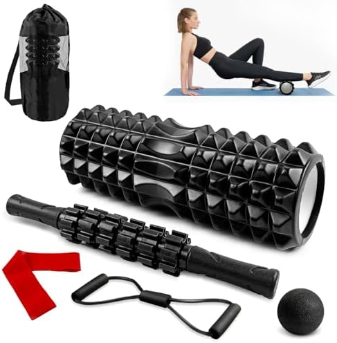 Rouleau de Massage, Musculaire, 5 en 1 Foam Roller, Rouleau Massa...