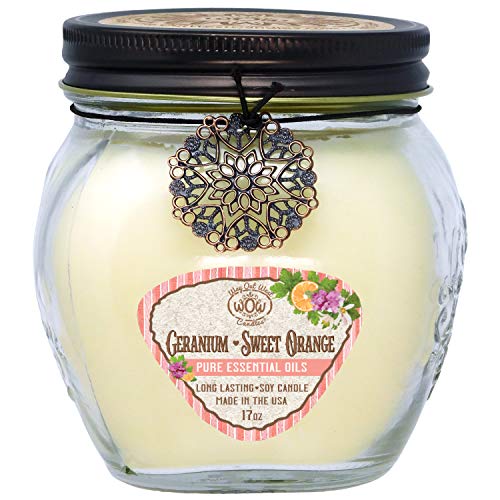 Way Out West 17 Oz Jar Aromatherapy Candle With Essential Oils Of Geranium And Sweet Orange- Soy Wax - Made In America #TOP13