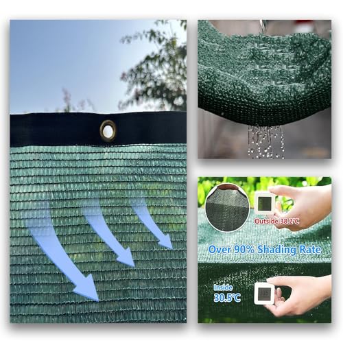Toile d'ombrage vert foncé 6x15 m pour rafraîchir votre jardin en été - 3