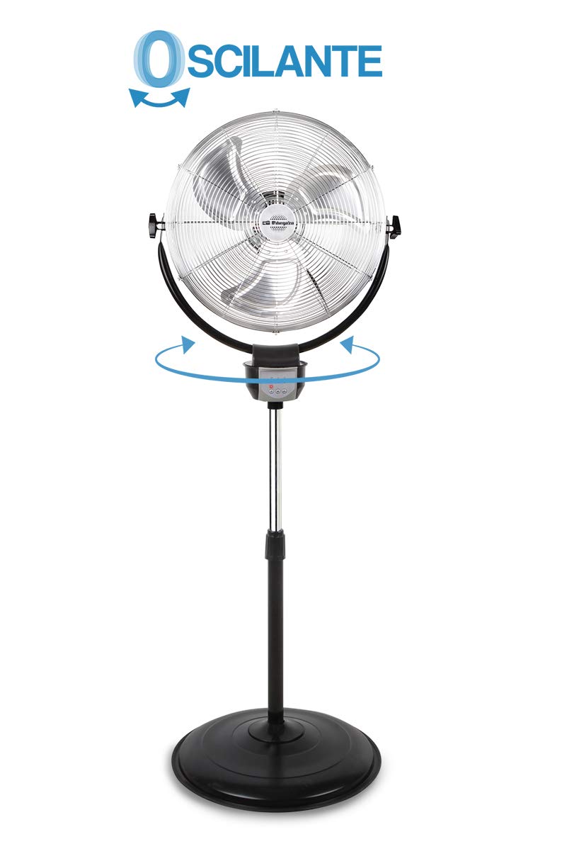 Orbegozo PWS 3050 - Ventilador industrial 2 en 1: pie y pared, función oscilante, mando a distancia, 50 cm de diámetro, 3 velocidades, altura regulable hasta 140 cm, 120 W de potencia
