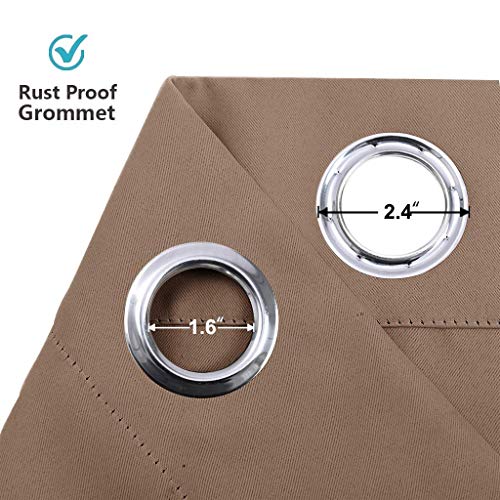 Image of RYB HOME Blackout Curtains for Living Room, Thermal Insulated Soundproof Drapes Privacy Vertical Blinds for Bedroom Office Dining Room Loft Dorm, W 60 x L 108 inch, Cappuccino, 1 Pc