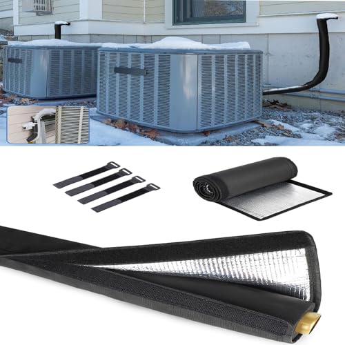 CrsaSwivo Ac Line Insulation, 78.7x11.8 inch 600D Oxford Air Conditioner Line Insulation, 3 Layer HVAC Copper Pipe Insulation Cover, AC Pipe Insulation Wrap for Outside