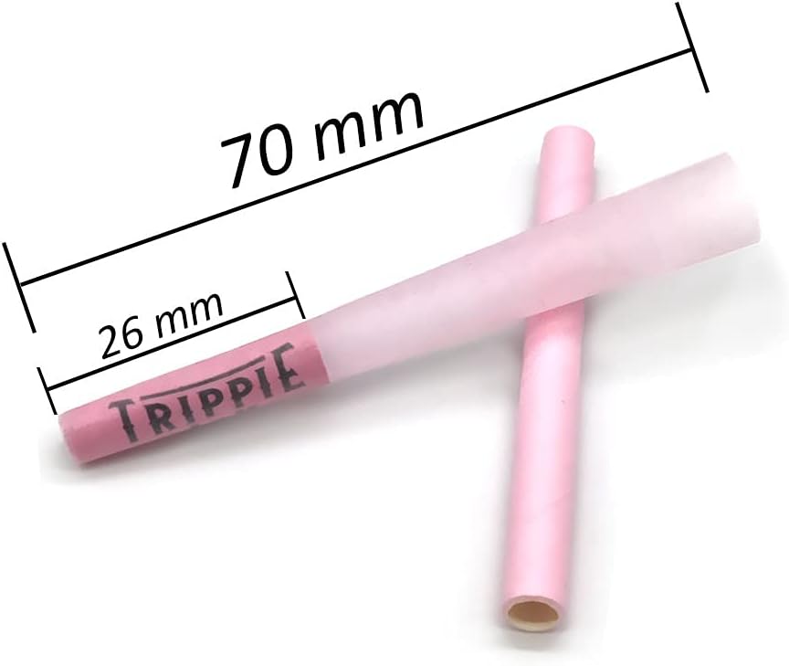 Trippie Day Lil' Pinkies 50 Pack Single Size Pre Rolled Cones – Pink Rolling Papers Preroll Cones with Filter Tips | 70mm Dogwalker | Non-GMO, Made in France | No Chemical Dyes
