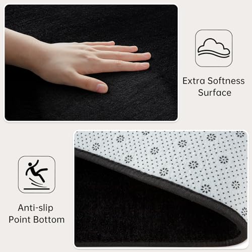 Tapete Andecor Soft 4x6 negro para dormitorio y sala miniatura 6