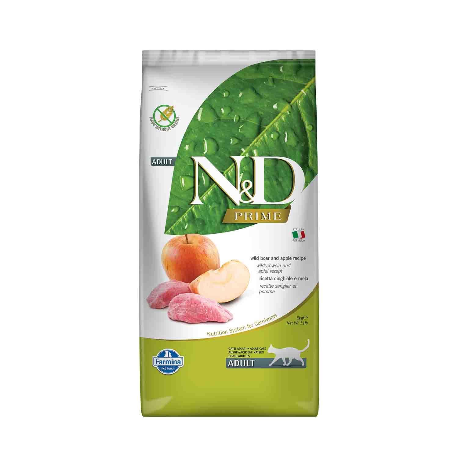 N&D Prime Cat Wild Boar & Apple Adult 5KG