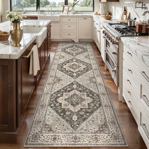 Image of Tangsoo 3x8 Washable Runner Rugs for Hallway, Farmhouse Runner Rug Non Slip